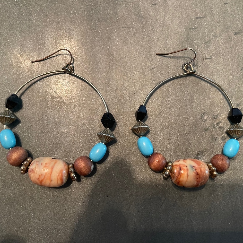 Beaded earrings… Hand made.